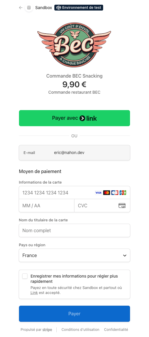 Paiement sécurisé Stripe